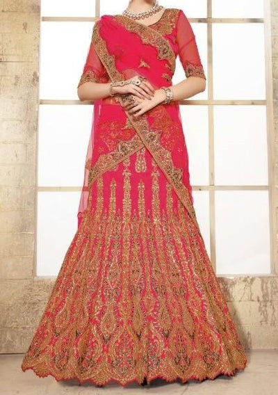 Buy Likha Ghoomar Pink Printed Lehenga and Choli with Dupatta LIKLEH05 (Set  of 3) Online