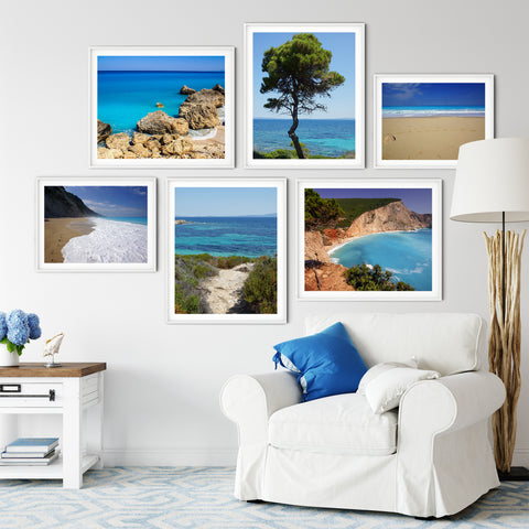 Fine art photography print set of Greek beaches