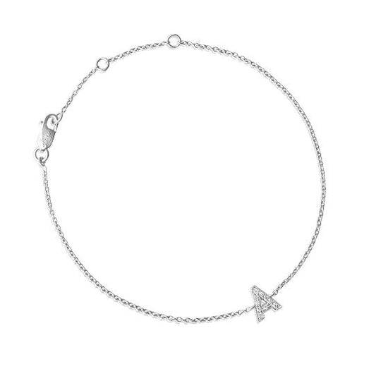 Double Diamond Initial Bracelet Affectio – aloé