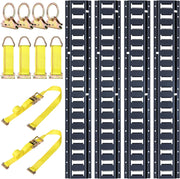 Trekassy 8ft E Track Rail Tie-Down Kit - 4 Pack 8' E-Track Rails & 10 E Track Tie-Down Accessories for Trailers