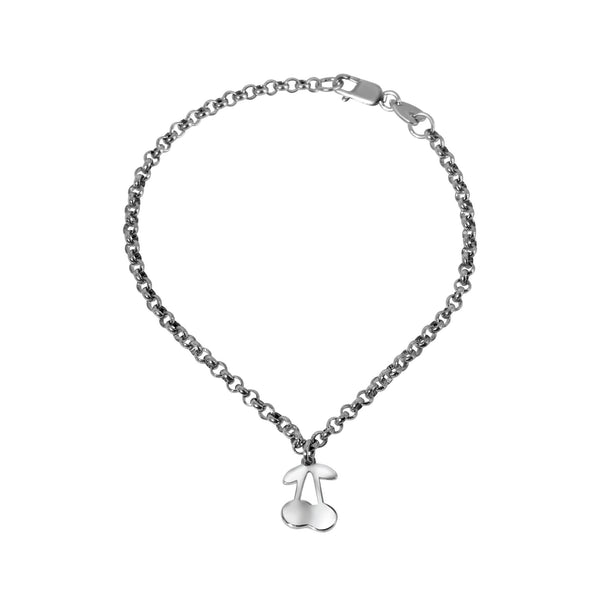 Cherry Charm Anklet in Sterling Silver - White Trash Charm's Style
