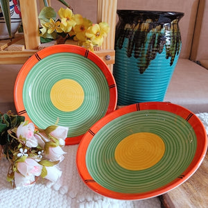 lime green ceramic plates