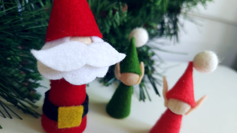 My Felt Lady Wooden Santa and Elves