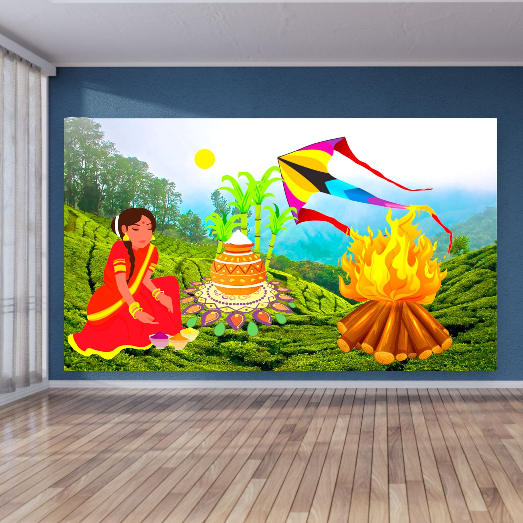 2min Background Decorations With Sarees/2 ని