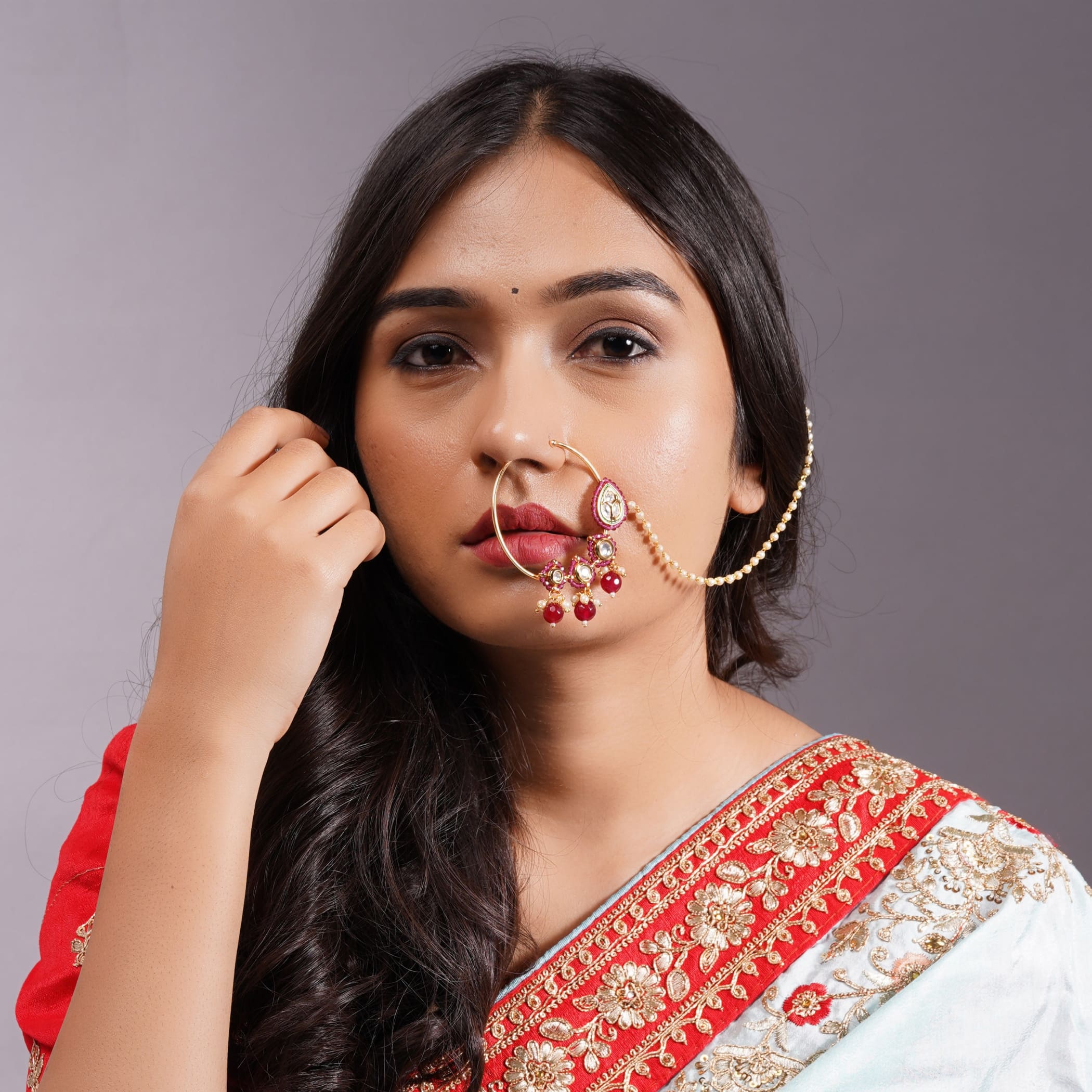 Traditional Nose Ring For Bengali Bride (Nath)