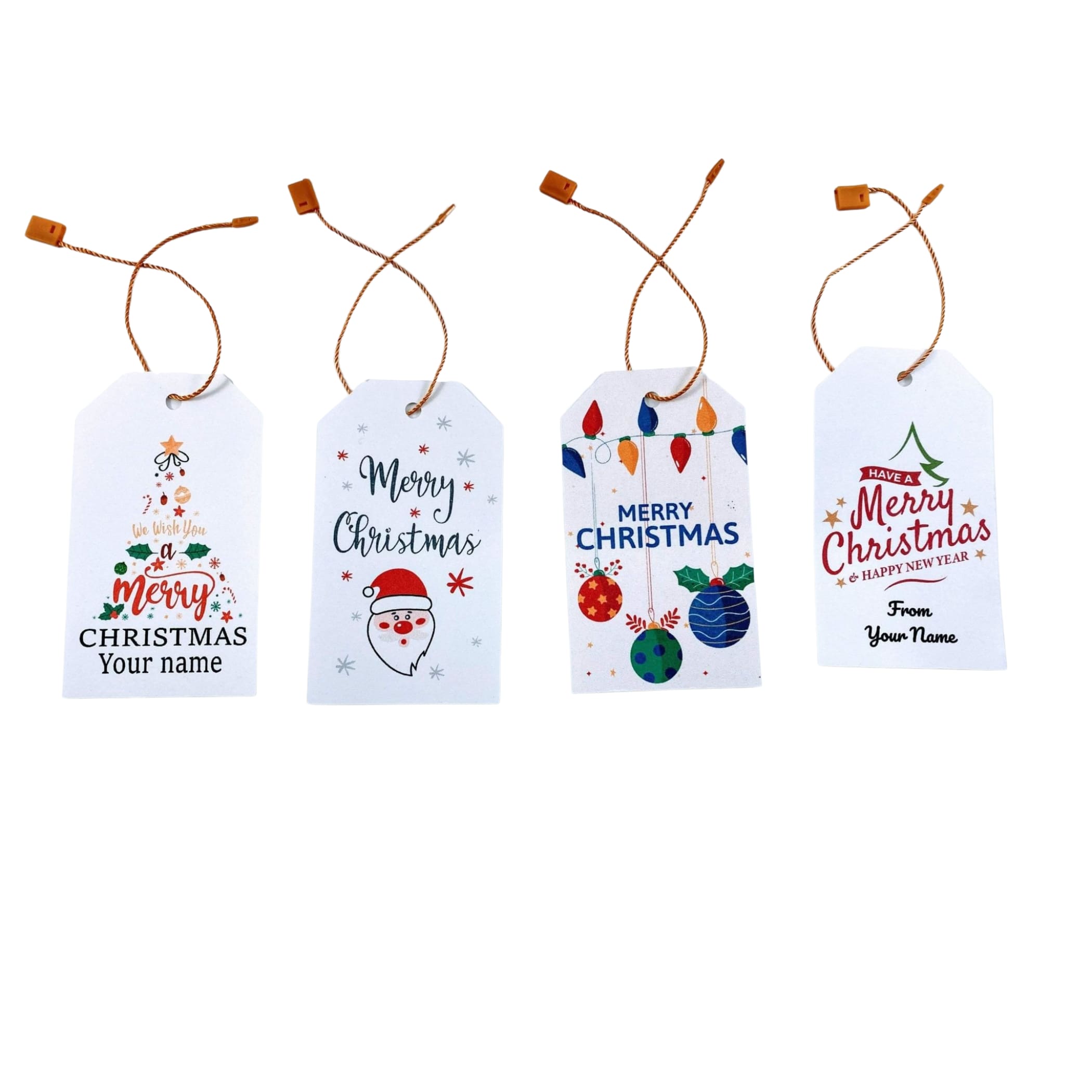 Christmas Gift Tags With Untied String, Holiday Name Tag Labels