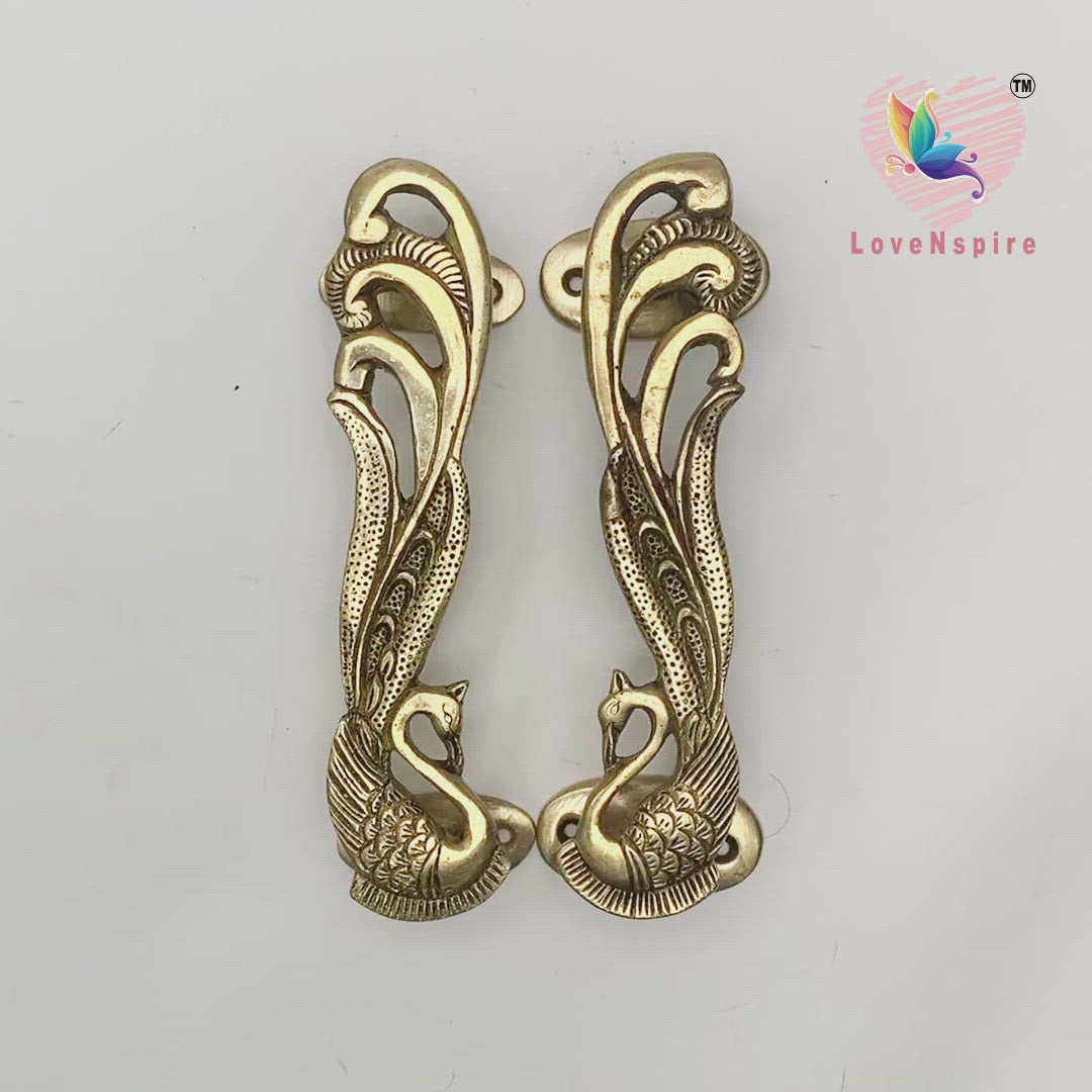 Brass Luxury Door Handle Parrot-shaped 'tamba' / 