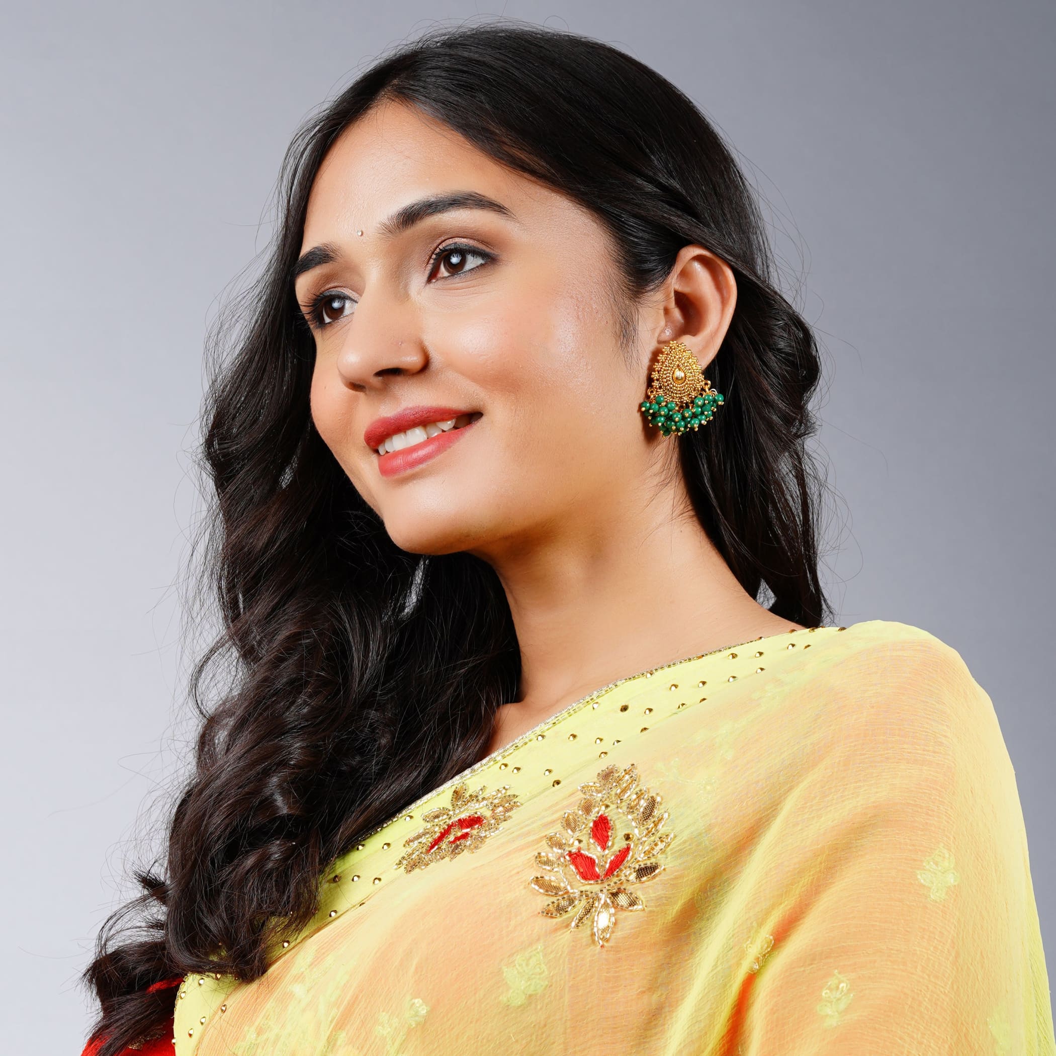 Statement Golden Traditional Jhumki Earring For Women Girls - Sasha -  3922836