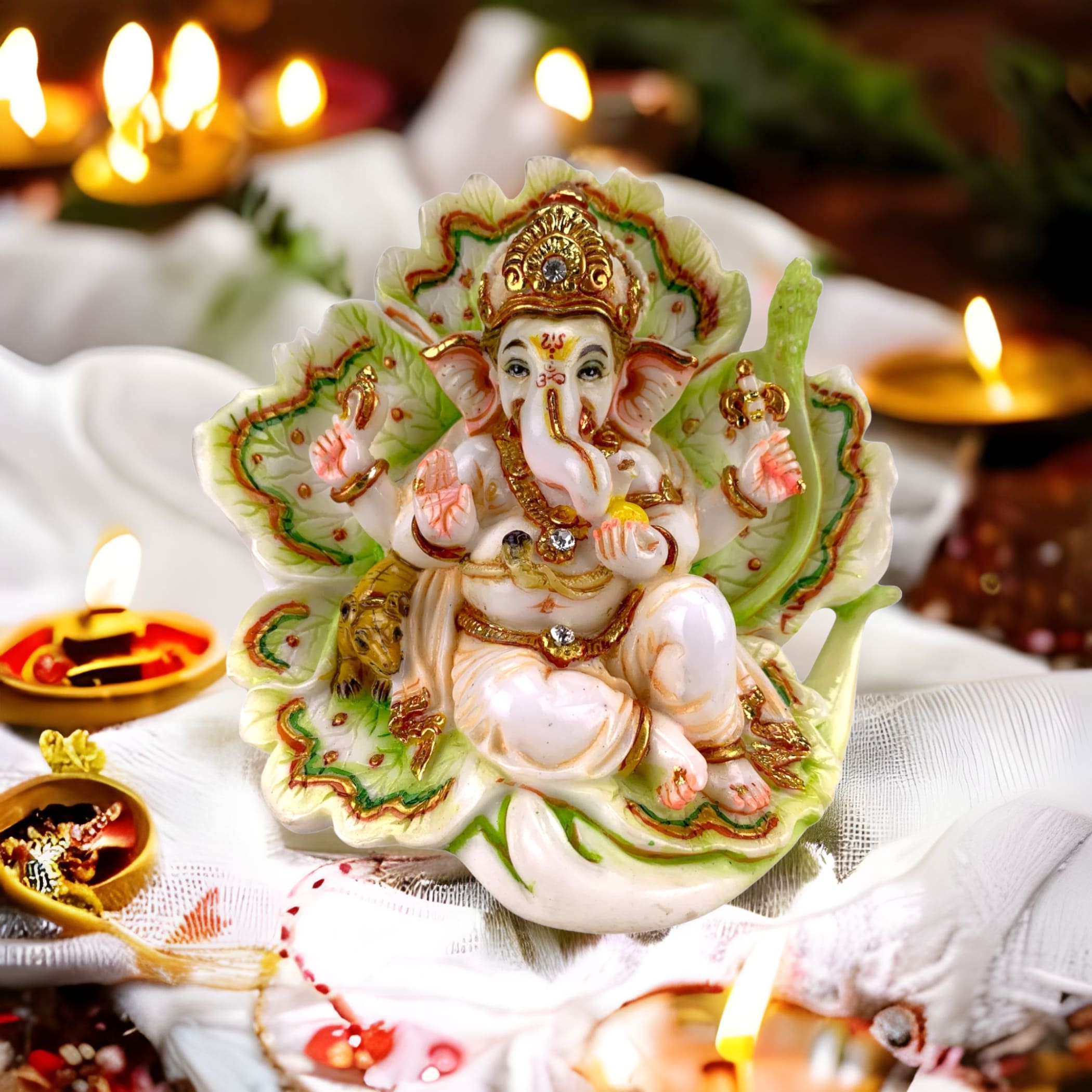 Lord Ganpati Murti and Wooden Temple | Spiritual Gifts | Get Up to 60% Off