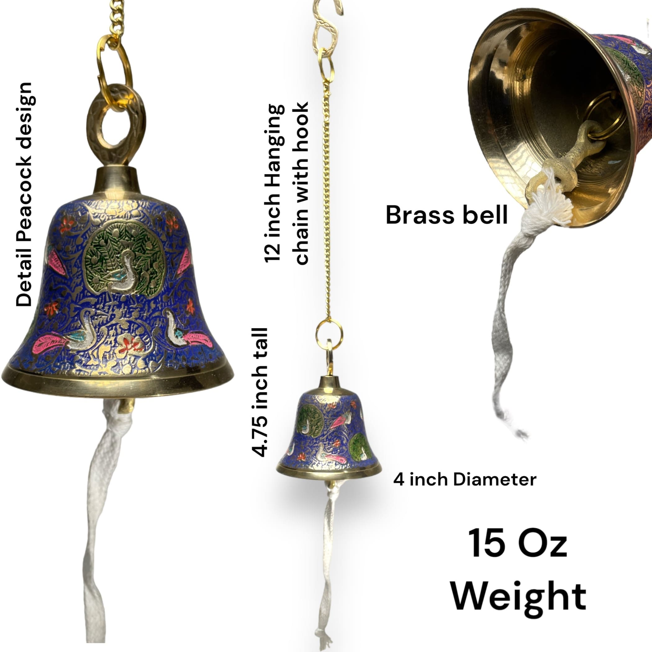Hanging temple bell with chain - Buy Hanging Bells Online