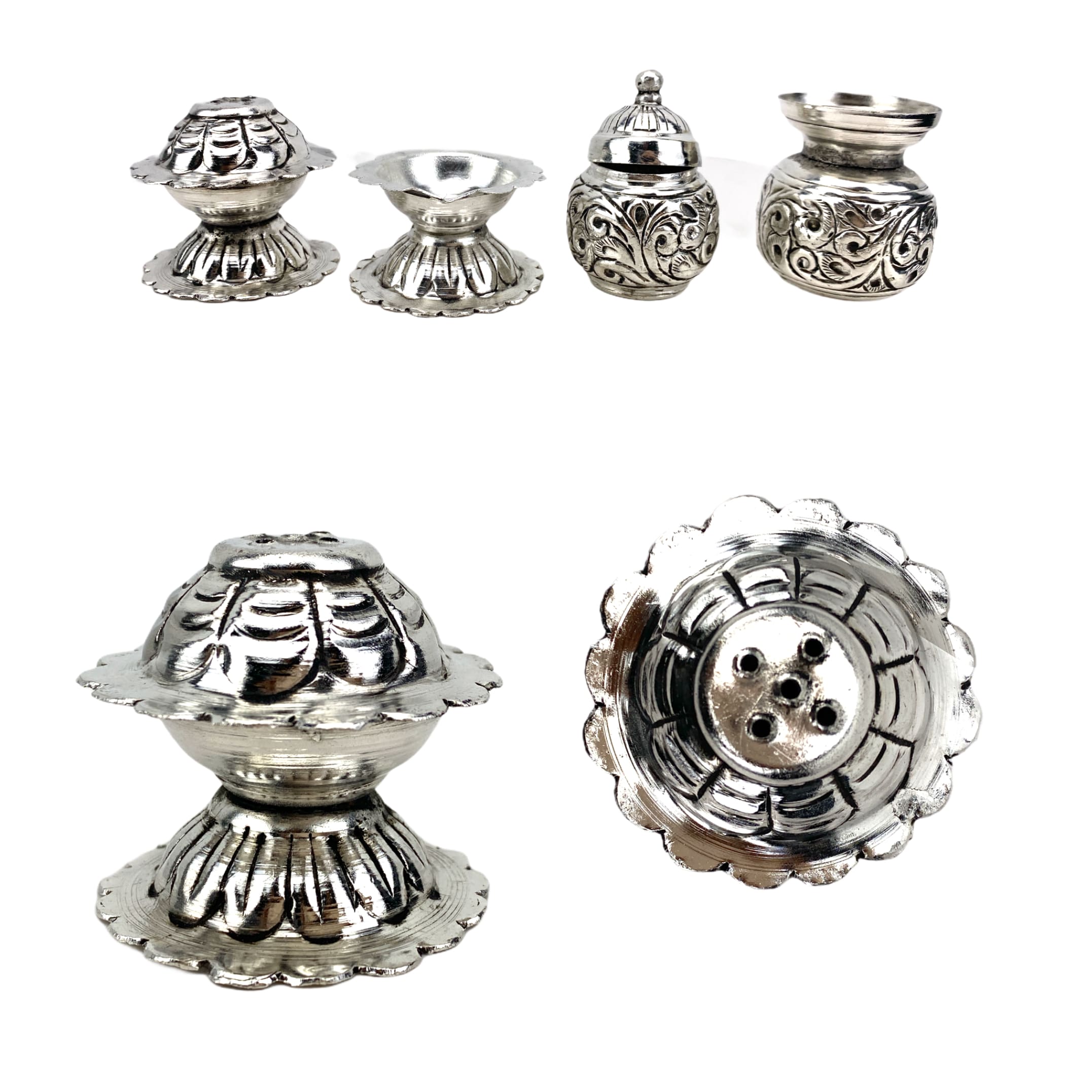 Buy DSH CRAFTING YOUR CURIOSITY Silver Plated Bowl Set With Tray And Spoon  (Set of-9 Piece) Used for Dry Fruit Diwali, Return Gift Items . Online at  Best Prices in India - JioMart.