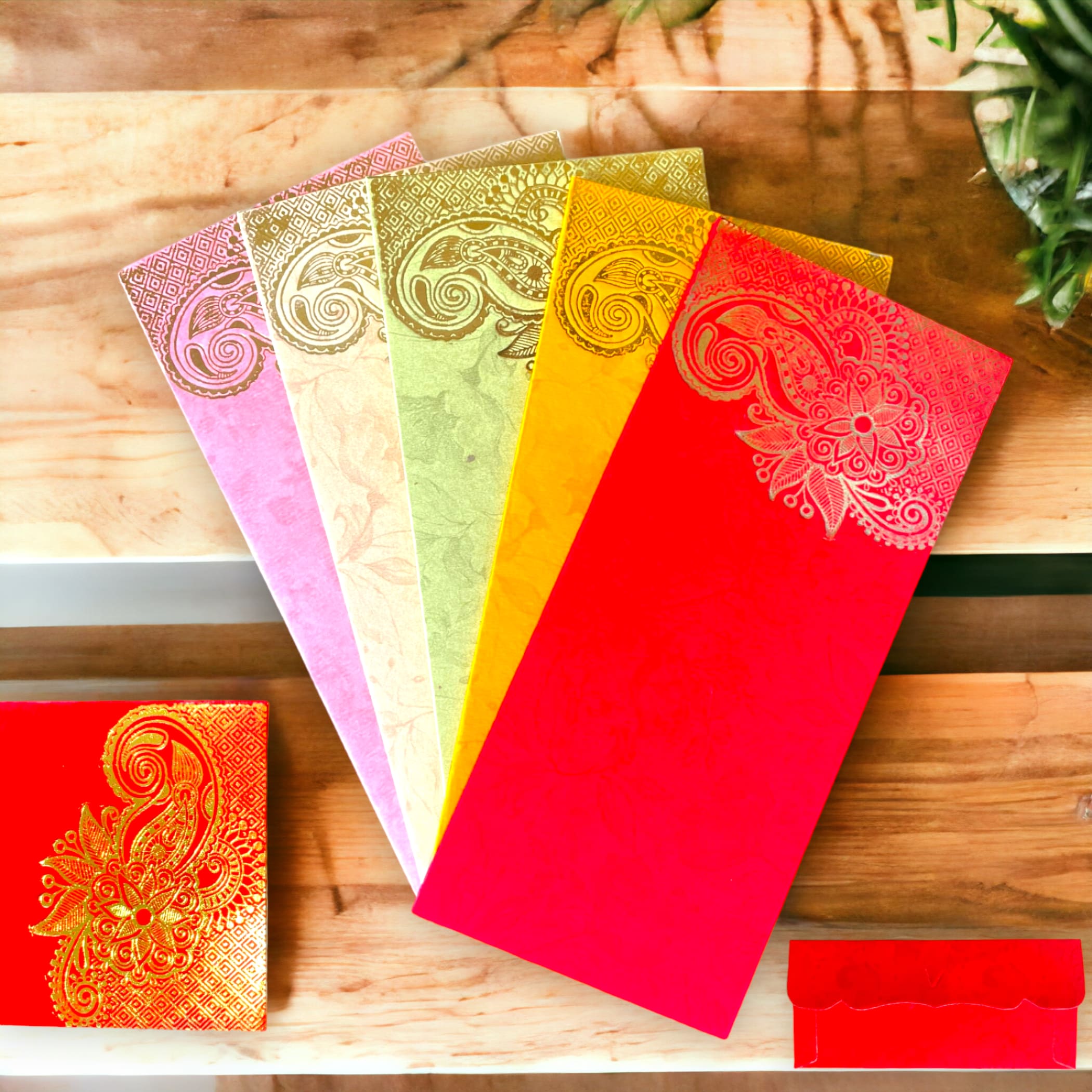 Designer Money gift Envelope, Shagun Lifafa in Golden Foil Printed (Pack of  25)