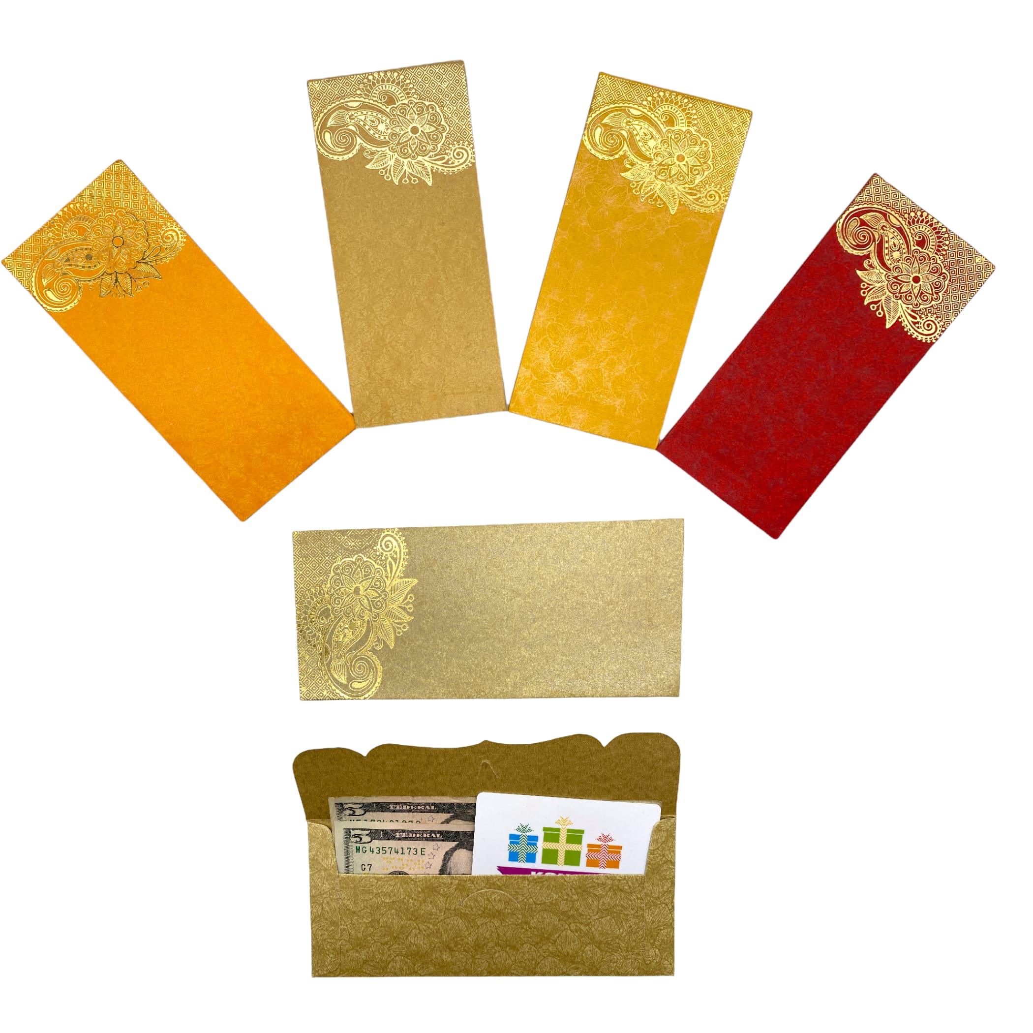 6 Pack Chinese Wedding Red Envelopes - Lucky Money Gift Cash