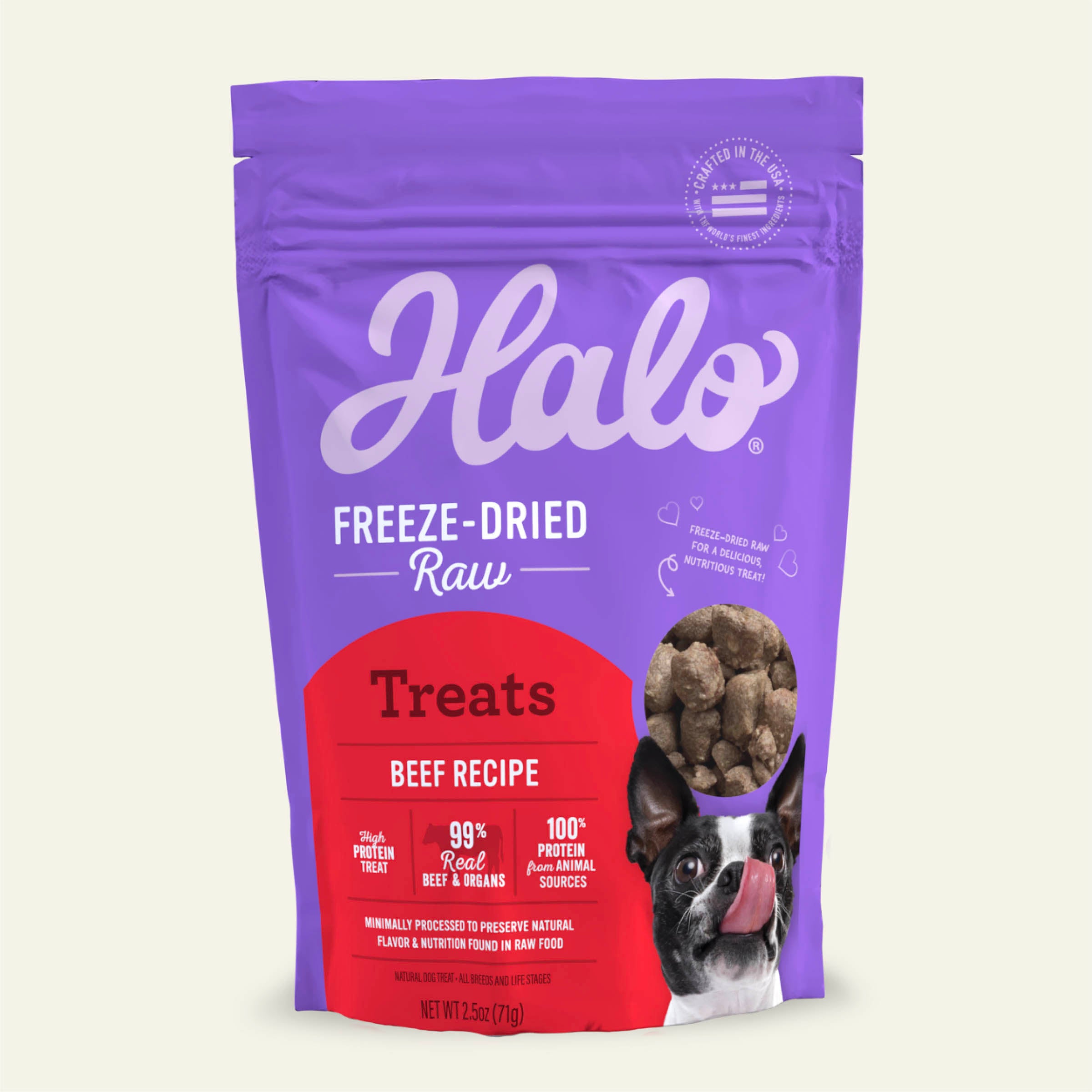 Image of Halo Freeze-Dried Raw Beef Dog Treat 2.5oz bag