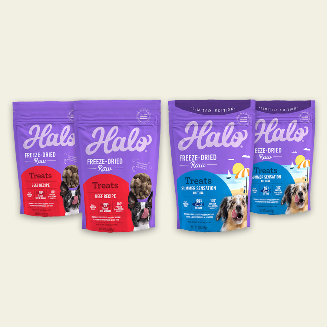 Image of Halo Freeze-Dried Raw Surf & Turf Treat Pack - 2 Beef & 2 Tuna