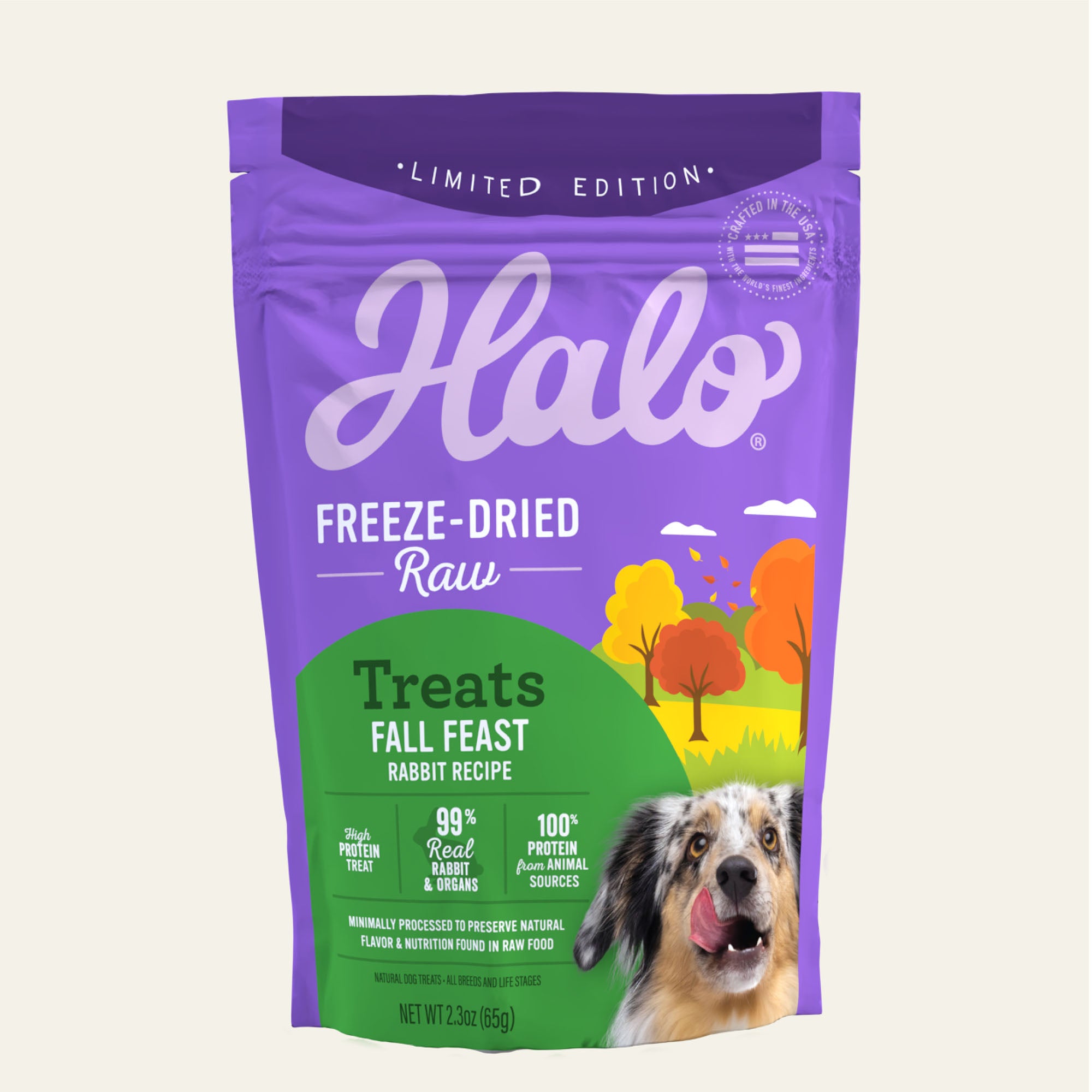 Image of Halo Freeze-Dried Raw Rabbit Treat 2.3oz bag