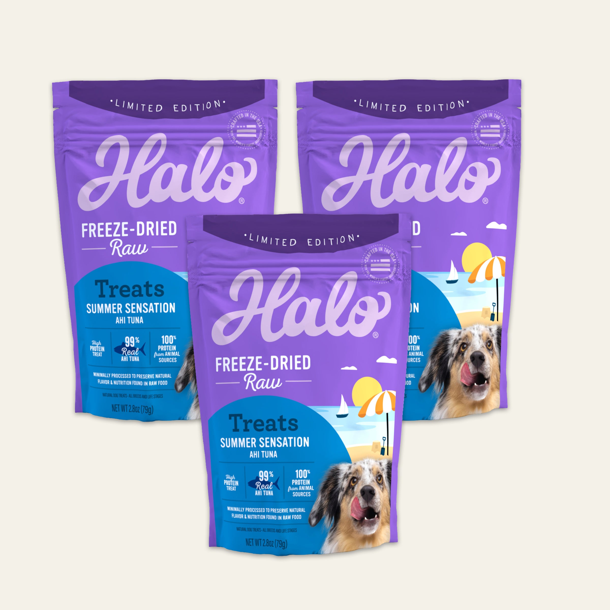 Image of Halo Freeze-Dried Raw Ahi Tuna Treat 3 Pack
