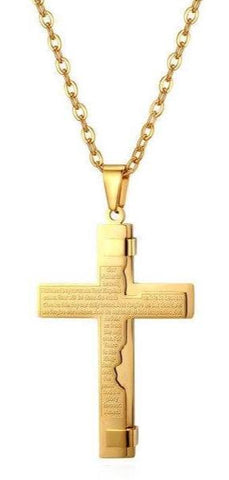 NECKLACE MODERN CROSS GOLD PLATED