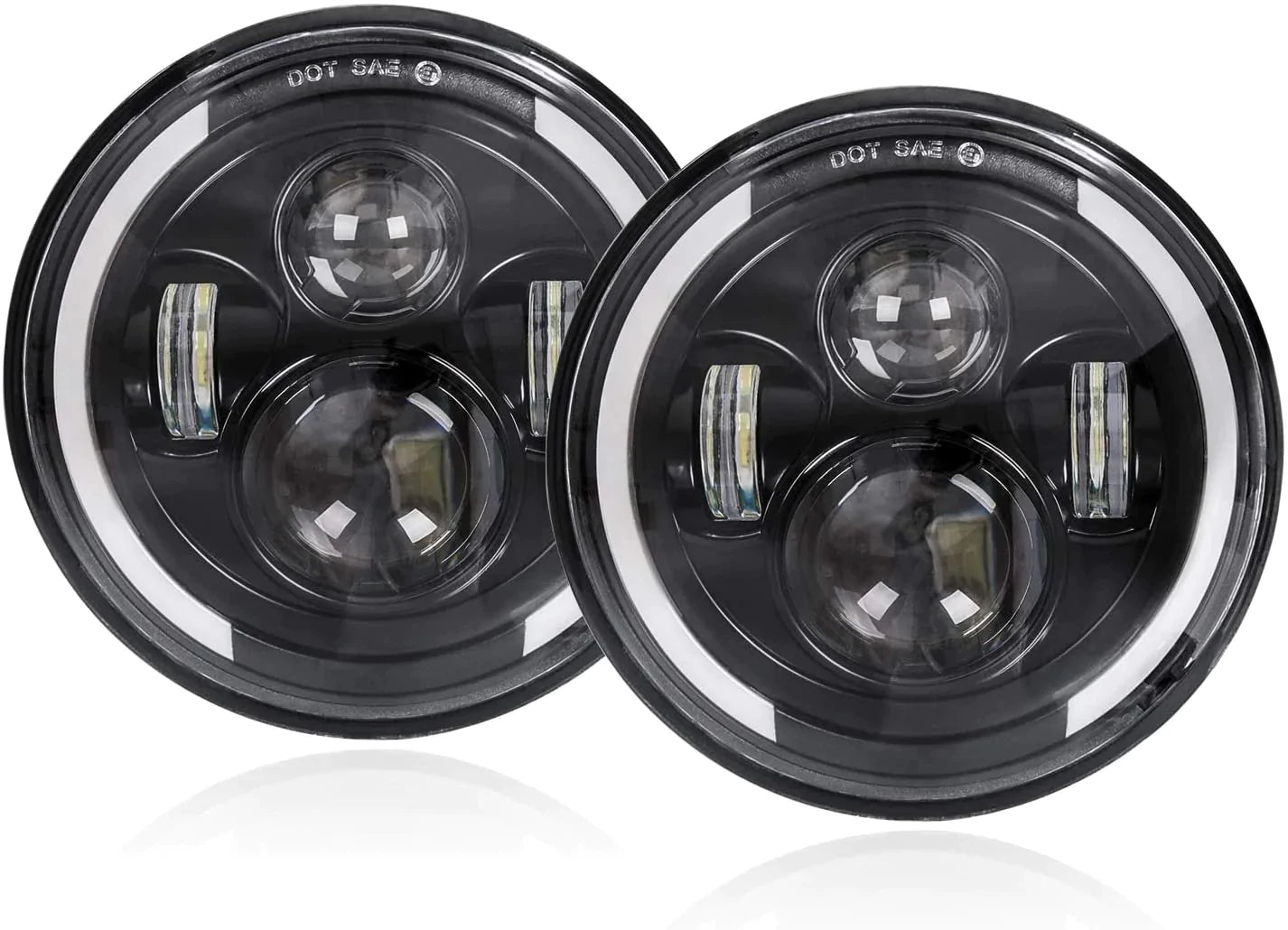 Labwork 7 Inch Round LED Headlights Replacement for Wrangler JK LJ TJ Hummer H1 H2