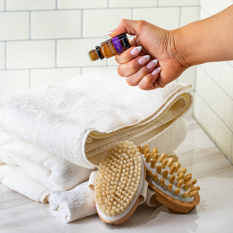 essential oil on spa towel