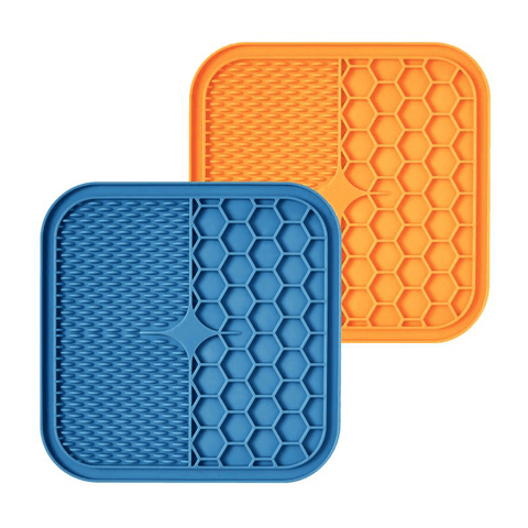 Orange and blue licking pads