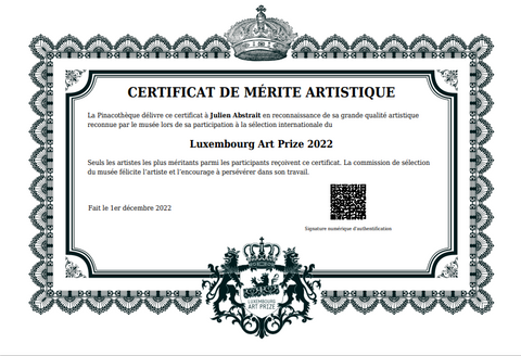 Certificat Luxembourg Art Prize 2022