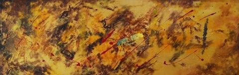 Tableau doré "Midas" de l'artiste peintre Julien Abstrait