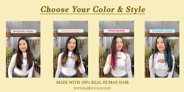 Color hair extensions for women