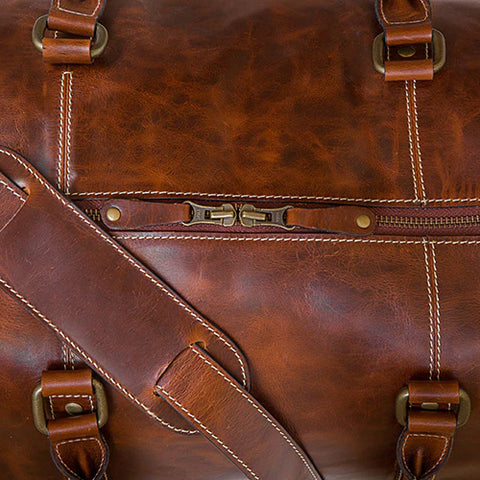 leather duffle bag, leather weekend bag