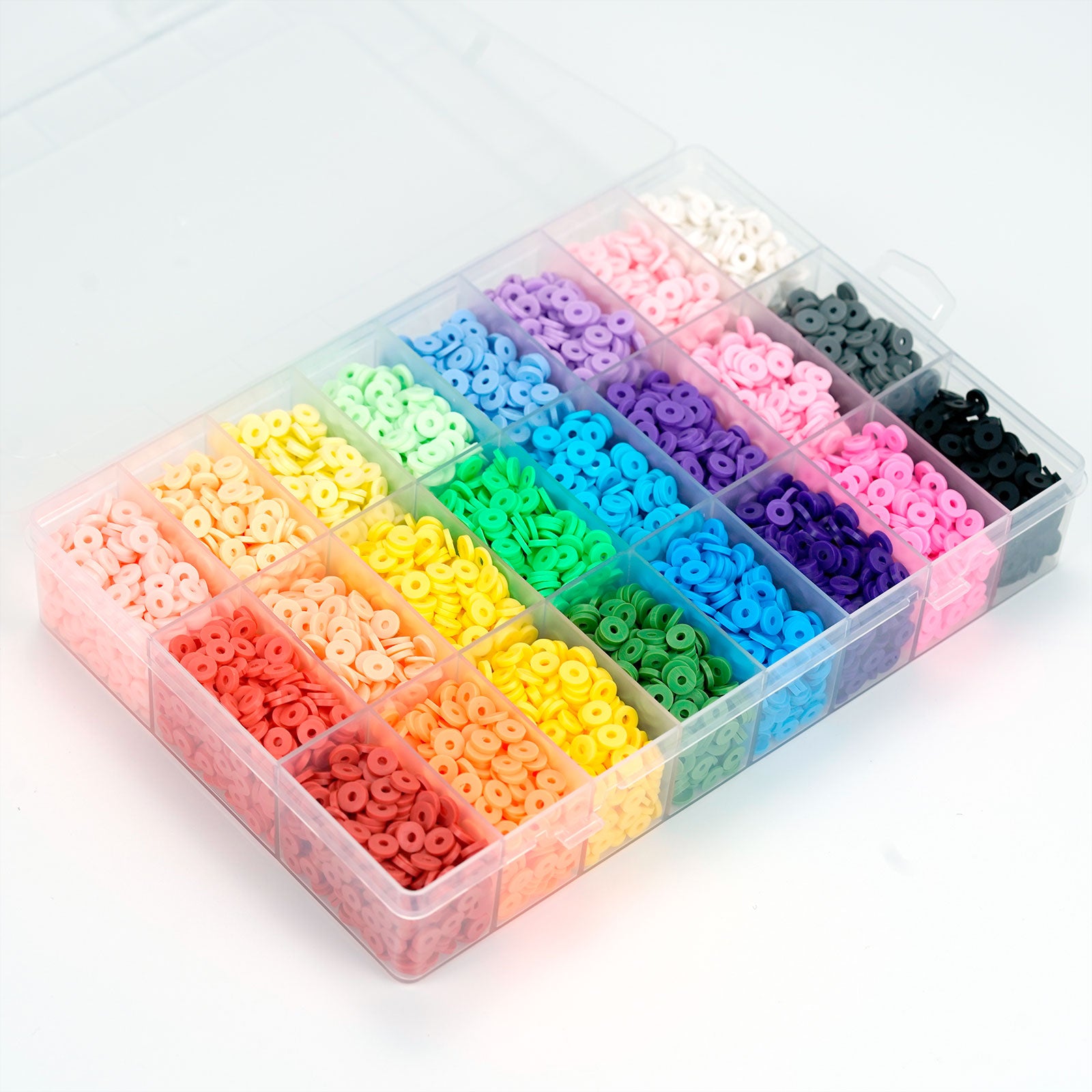 ORNSHIZI Size 2mm Seed Beads 24 Crayon Colors in Grid Storage Box Total  About 20000pcs, 12/0 Small Seed Beads for Bracelet Jewelry Making