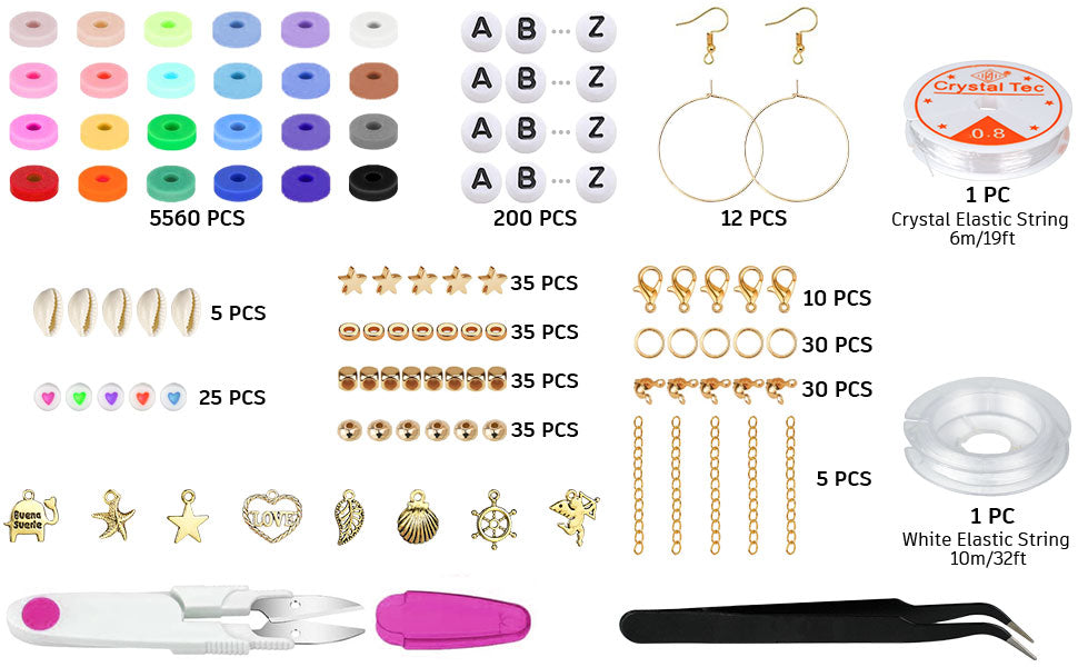 ADVEN 6000 Pieces/Set Polymer Clay Bead Replacement Reusable