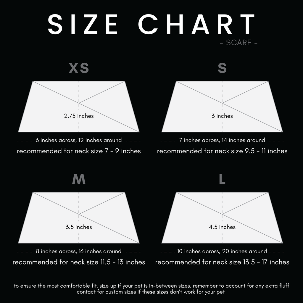 Size Chart Scarf XS - L