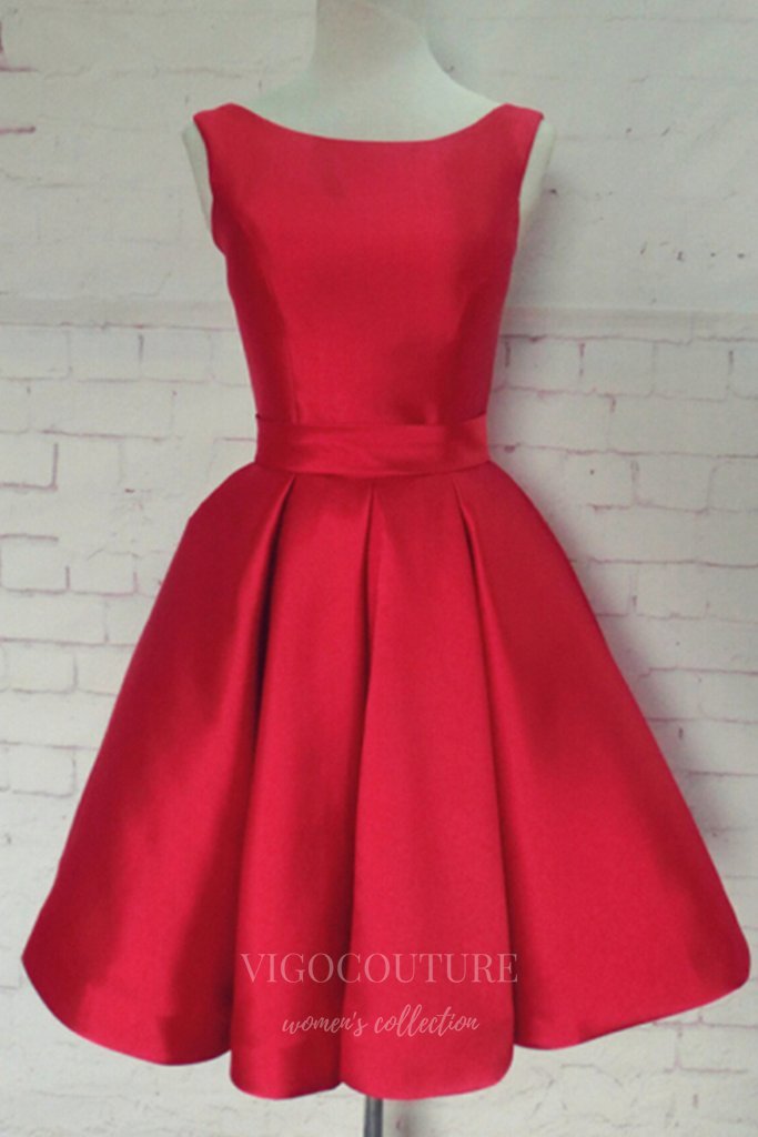 Red Homecoming Dress Satin Maxi Hoco Dress Hc030 Vigocouture 1878