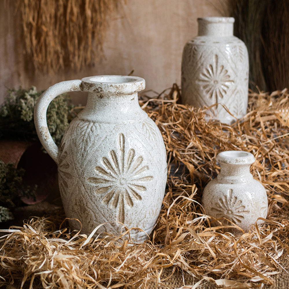 花瓶 花器 ビンテージ フランススタイル 彫刻 レトロ セラミック フラワーベース 手作り 芸術 装飾 置物