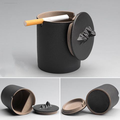 ceramic ashtray with lid cool cute car ash tray windproof covered lidded windproof