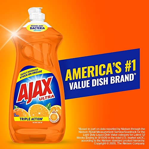 Ajax Ultra Dish Liquid/Hand Soap, Orange, Triple Action - 52 fl oz