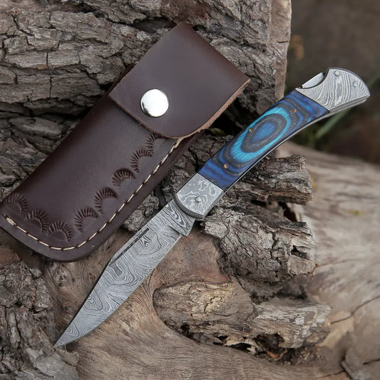 Damascus Lockback Knife – Bradley Mountain