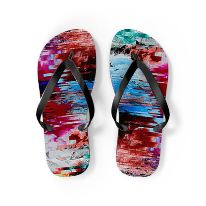 Trance Omni Nation Flip Flops, Glitch 1, Multiple sizes, design by Giovanna Sun