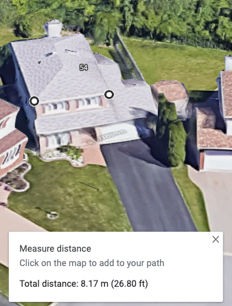 measuring your roofline using Google Maps