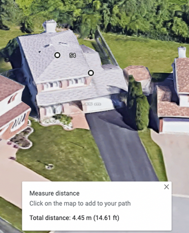 measuring your roofline using Google Maps for Christmas Lights