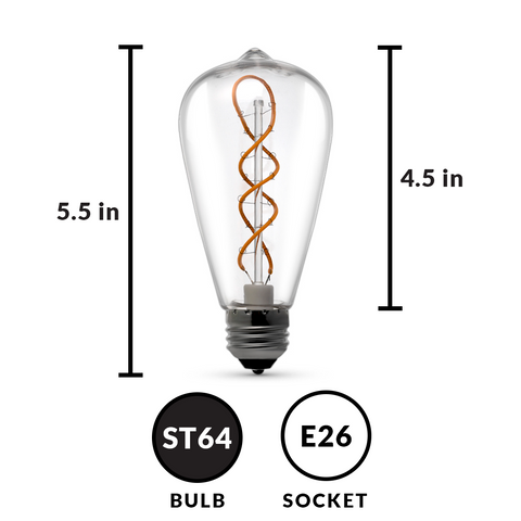 ST64 Bulb with Dimensions