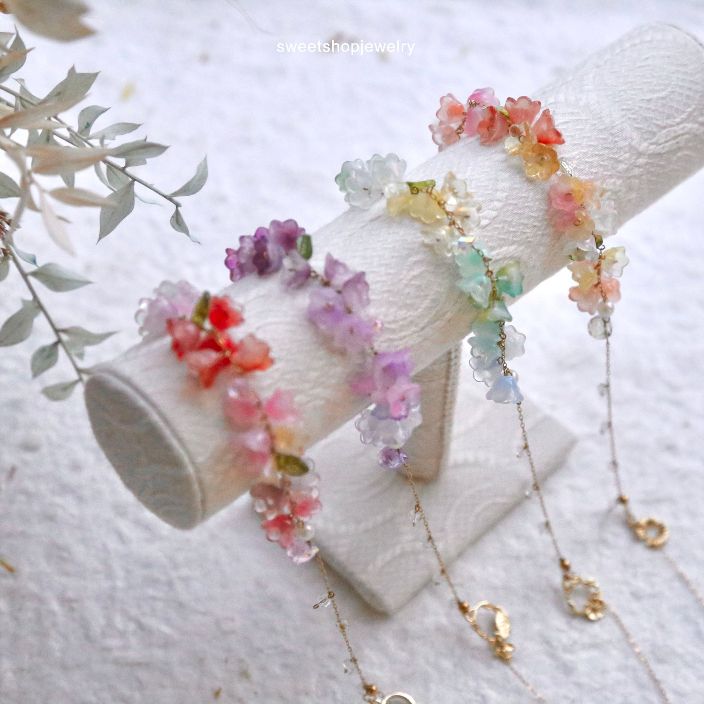 Additional purchases] Shop customers special rainbow acrylic beaded bracelet  elastic bracelet - Shop flower-story Bracelets - Pinkoi