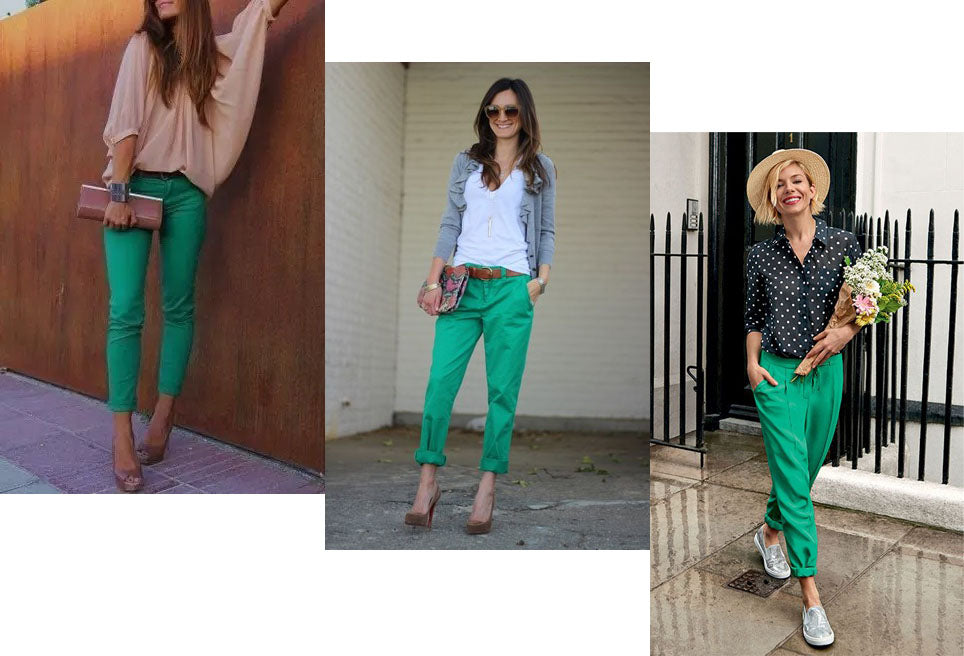 look pantalon vert femme