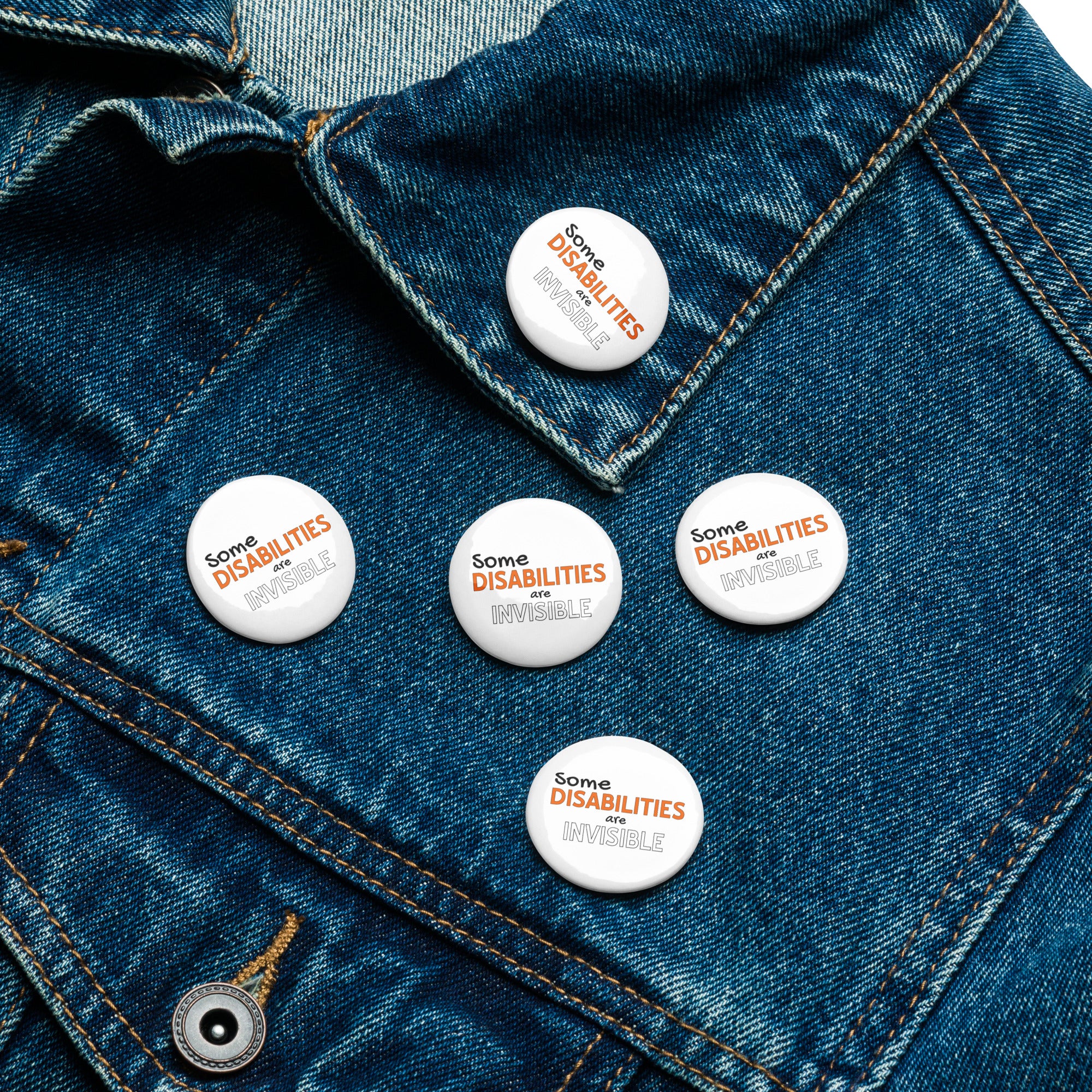 ADHD Invisible Disability Pin Button Set