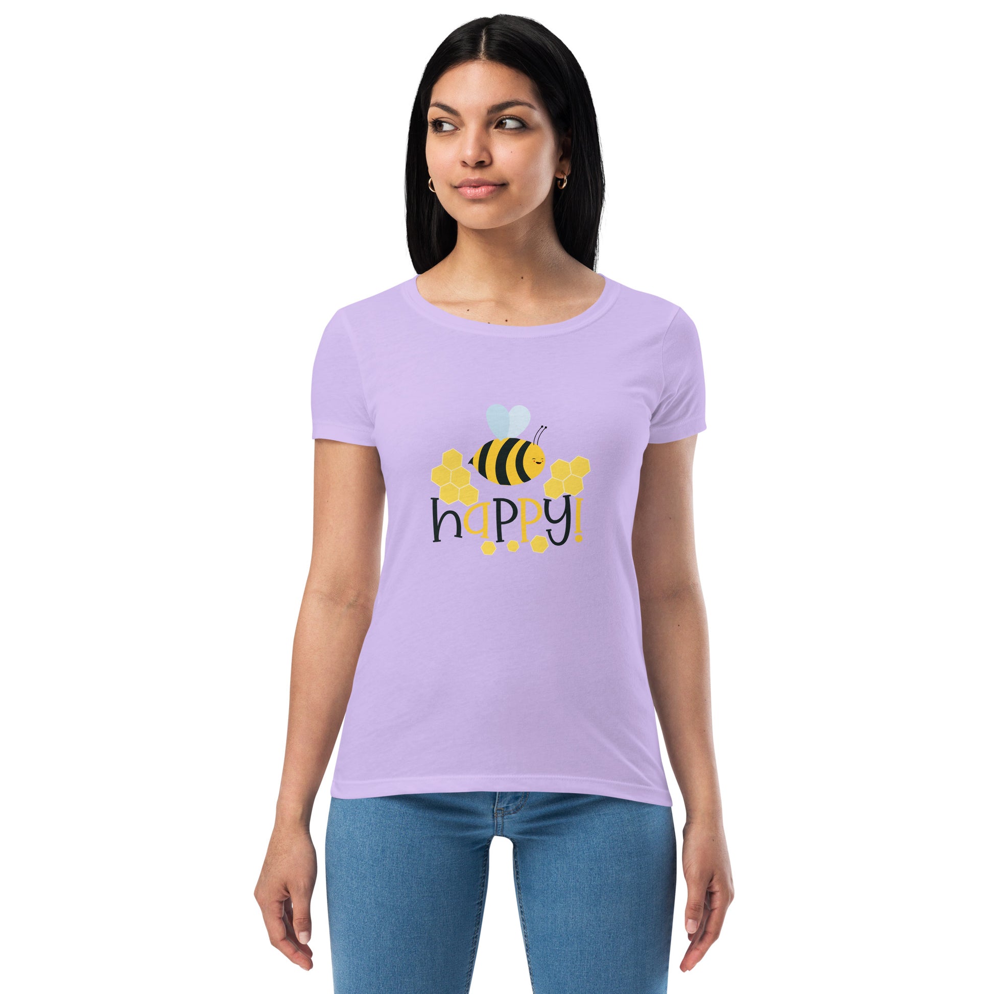 Bee Happy Women’s fitted t-shirt