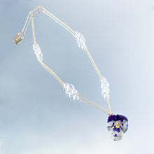 Load image into Gallery viewer, 14kgf glass bubble necklace with pansy pendant - Ohana
