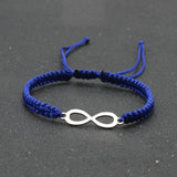 Handmade Braided Rope Bracelet Adjustable Stainless Steel Digital 8 Charm Bracelets for Women Men Friendship Cuff Jewelry Gift