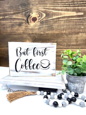 But First Coffee, Coffee Corner Decor. Distressed Wood Sign. - Rustic Corner Gallery - Decor For Coffee Signs