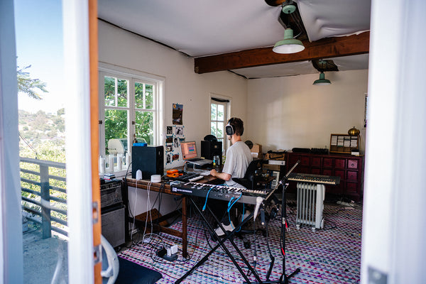 Robert Koch in his Los Angeles home studio