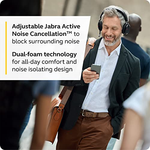  Jabra Evolve2 75 PC Wireless Headset with Charging Stand and  8-Mic Technology - Dual Foam Stereo Headphones with Advanced Active Noise  Cancelling, USB-A Bluetooth Adapter and UC Compatibility - Black :  Electronics